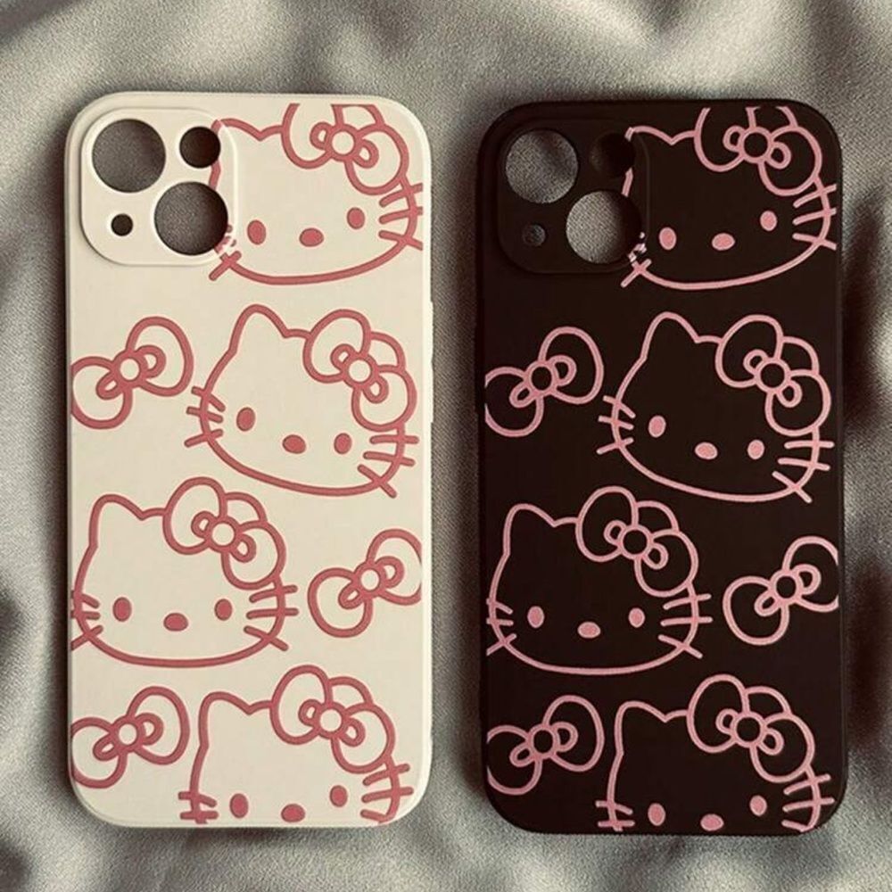 Hello Kitty Phone Case Set Black and White Silicone I phone 13 Pro Max NWT